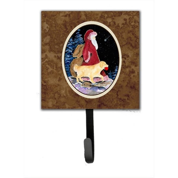 Jensendistributionservices 4.25 x 6 in. Santa Claus with Golden Retriever Leash Or Key Hook MI1656415 - main
